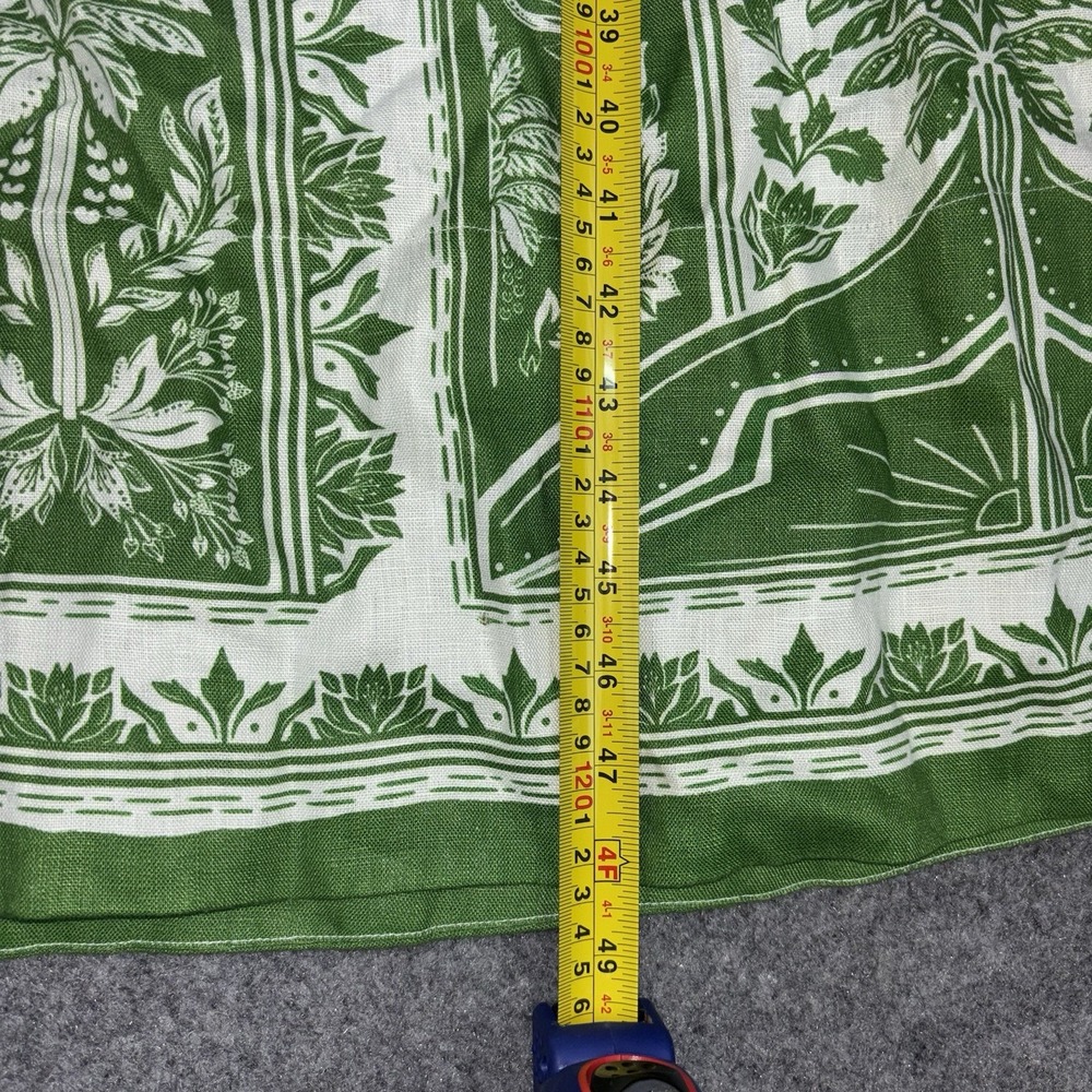 Farm Rio Midi Dress Womens Large Green Delicate Tapestry 100% Linen Strappy NWT - Picture 4 of 10